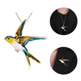 Pins Brooches Swallow Brooch Painting Oil Cute Bird Dual-Use Creative Animal Badge Pin Coat Hat Backpack Decor Jewellery Seau22