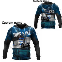 PLstar Cosmos 3DPrint est Truck Custom Name Job Unique Unisex Men Women Hrajuku Casual Streetwear Hoodies Zip Sweatshirt Q 10 220713