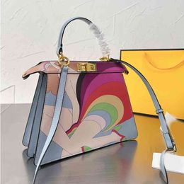 Shopping Bags tote Luxury Leather Graffiti Anniversary Women Designer Handbags Classic High Quality Crossbody Purses 220719
