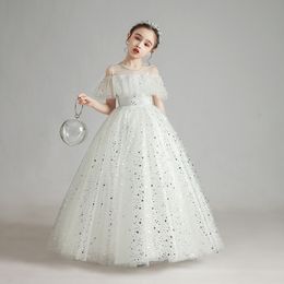 Vintage Princess Flower Girls Lace White Special Ocn For Weddings Ball Gown Kids Pageant Gowns Communion Dresses 403