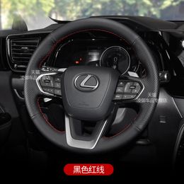 DIY Hand Sewing Stitching Black Leather Car Steering Wheel Cover For Lexus NX260 NX350h 2022
