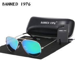 BANNED 1976 Classic HD Polarised Metal frame tion Sunglasses Designer Women Men Feminin Brand Name Vintage Glasses 220514