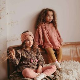 LM Kids Jacket Winter Boys Girls Knit Fashion Cute Beauty Tassel Hooded Coat Baby Child Cotton Outwear Clothes LJ201203