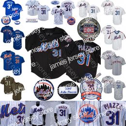 New Mike Piazza Jersey 1997 Blue Mesh 2000 Black Pinstripe Cooperstown 2001 Vintage White Grey Pullover 2016 Hall Of Fame Patch