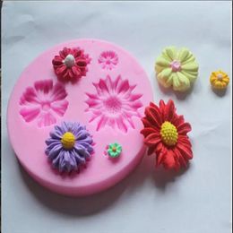 Silicone Mold Small Daisy Sugar Craft DIY Gumpaste Cake Decorating Clay Decoration Tools Baking Moulds