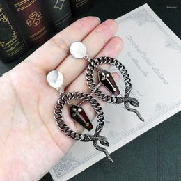 Dangle & Chandelier Fashion Jewelry Gothic Dark Punk Snake Winding Cross Coffin Blood Drop Oil Earrings Ear Pendant FemDangle Farl22