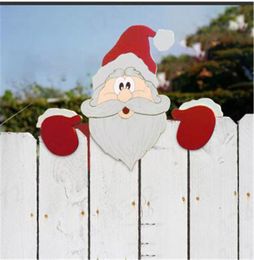 Christmas Decorations Fence Decoration Santa Claus Reindeer Peeping For Home Garden Decor Outdoor Festivity AccessoriesChristmas Decorations