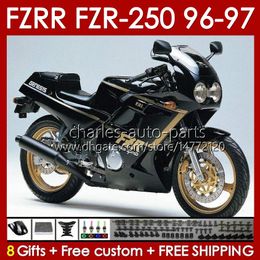 Bodys Kit For YAMAHA FZR250R 96-97 FZRR FZR 250R 250RR FZR 250 R RR 96 97 Bodywork 144No.60 FZR-250 FZR250 R RR FZR250RR FZR250-R FZR-250R 1996 1997 Fairing golden black