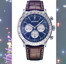2022 Three Eyes quartz big mens time clock watches stopwatch 45mm leather belt Elegant Classic Luxurious Multi-dial Waterproof Luminous Classic Generous Watchs