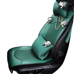 Araba Koltuk Tasarım Aksesuarları Retro Emerald Kapak Beş koltuk için tam set yastık