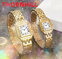 Top model Square Diamonds Ring Lady Watches 27MM and 22MM 316L stainless steel bee women imported quartz movement Roman Number Dial Wristwatch Relogio Masculino