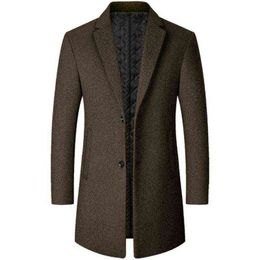 Men's Wool & Blends Long Overcoat winter Coat men Winter Jacket wool coats For long mens T220810