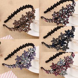 Fashion Women Headband Flower Crystal Diamond Wide Hairband Rhinestone Shining Hair Accessories 955 D3