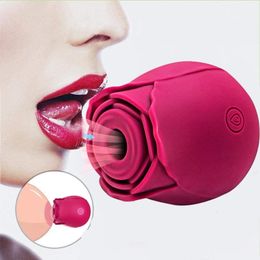 Sex toy massager Adult Massager Rose Vibrator Toy for Women Clit Stimulator Oral Tongue Licking with Powerful Suction Toys Female