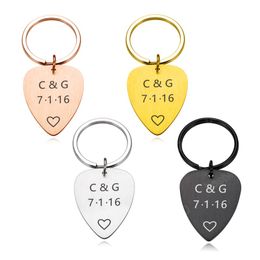 Personalised Original Couple Keychain Set Customised Name Date Drop Shape Key Chain for Men Women Husband Wife Boyfriend Car Key