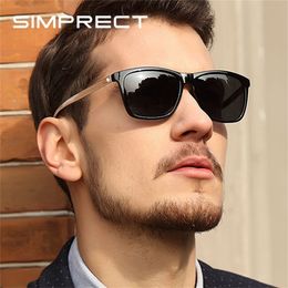 SIMPRECT Aluminium Magnesium Polarised Sunglasses For Men Luxury Retro Vintage Fashion Square Sun Glasses 220620