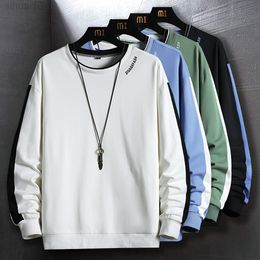 Long Sleeve Sweatshirt Men Autumn Clothes Streetwear Side Stripe Casual Sweatshirt Men Fashion Clothing Solid Colour Tops L220730