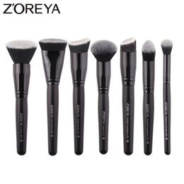 zoreya makeup brushes Canada - ZOREYA Black Makeup Brushes Set Eye Face Cosmetic Foundation Powder Blush Eyeshadow Kabuki Blending Make up Brush Beauty Tool 220613