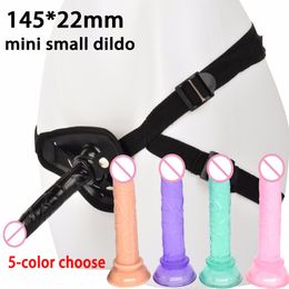 Lesbian strapon strapless dildo panties realistic penis mini small with suction cup strap on s sexy toys for woman