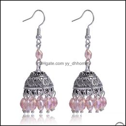 Dangle Chandelier Earrings Jewellery Sier Drop For Women Girl National Style Antique Carved Crystal Tassel Fashion Wholesale - 0824Wh Delive
