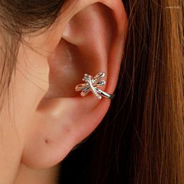 Clip-on & Screw Back Small Dragonfly Ear Clip Earrings For Women Earing Without Hole Jewellery Fake Single Bone Earings CF2Clip-on Odet22