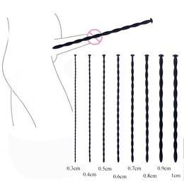 8 Sizes Safe Soft Silicone Urethral Penis Stimulant Dilator Rod Catheter sexy Toys Horse Eye Stick For Male BDSM Plug