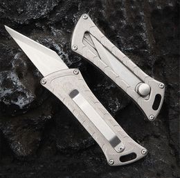 High Quality Small EDC Pocket Knife D2 Satin Blade TC4 Titanium Alloy Handle Outdoor Mini Utility Knives K1609