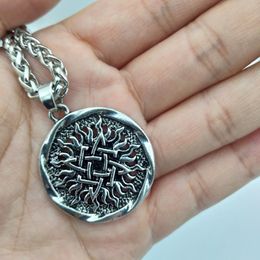 Pendant Necklaces Slavic Svarog Square Pagan Men Necklace Russia Star Sun Flower Amulet Ancient Talisman JewelryPendant
