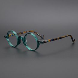 Fashion Sunglasses Frames Acetate Transparent Round Glasses Men Vintage Small Eyeglasses Frame Women Optical Prescription Spectacle Clear Ey