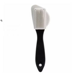 Black 3 Side Cleaning Brush For Suede Nubuck Boot Shoes S Shape Shoe Cleaner Shoes Renovation Cleaning Care by sea