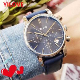 Luxury Mens 40mm Fashion Watch Full Stainless Steel Case Clock Round Dial Designer Waterproof Gifts Montre De Luxe Black Brown Genuine Leather Strap Wristwatches