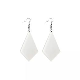 Sublimation Blank Earrings with Unfinished Diamond Earring Blanks Pendant Ear Hooks for Craft DIY