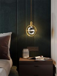 Pendant Lamps Luxury Lustre Crystal Ball Lights Bedroom Bedside Modern Long-line Bar Living Room Deco Hanging LightingPendant