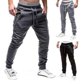 Men's Pants Male Hip Men Sweatpants Slacks Casual Elastic Jogging Sport Solid Baggy Pocket Trouser Spring Autumn Trackpants 3XL