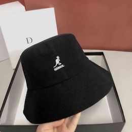 Fisherman Kangaroo Hat Kangol Female Tide Brand Sunscreen Face Small Ins Flat Top Hat All Shade Spring and Summer Korean Version Tide 374