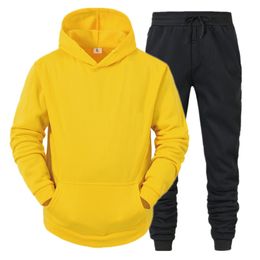 Hooded Sweatshirts And Man Pants Casual Tracksuit Sportswear Autumn Winter Men Suit Set Oversized Mens Clothing 220726