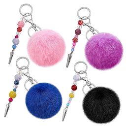 Nail Treatments Card Grabber Personal Care Fashion Cute Credit Cards Puller Pompom Mini Key Rings Acrylic For Long Nail Keychain Accessories WH603