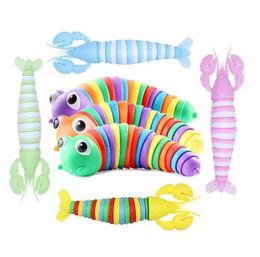 Fast Delivery New Fidget Toy Slug Articulated Flexible 3D Slugs Decompression Toys All Ages Relief Anti-Anxiety Sensory Toys for Children Adult B0817