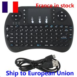 France in stock i8 Wireless Keyboard fly Backlight Backlit 2.4G Air Mouse Remote Control lithium battery for Android TV Box