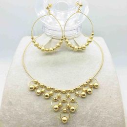 Earrings & Necklace African Jewelry Selling Charm Women Dubai Gold For Women's Wedding Bride Set Travel SetEarrings