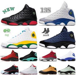 2022 New mens 13s sneaker french blue baketball shoes 13 jumpman gold glitter olive green playgreen DMP flint obsidiant dark powder