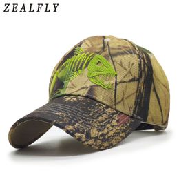 Embroidered Fish Bone Mens Caps Camouflage Hunting Fishing Baseball Cap Summer Fisher Man Hat For Casual Casquette 220513