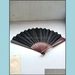 Other Home Decor Garden Inch10 Inch Silk Cloth Blank Chinese Folding Fan Wooden Bamboo Antiquity Solid Color For Form Calligraphy Drop Del