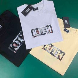 Men's T-shirts 2022 Stock Kith Box t Shirt Flower Print Men Women Casual Oversize T-shirt