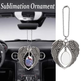 Party Favor Gifts Angel Wing Sublimation Blank Pendant Heat Transfer Car Hanging Ornaments Home Jelwery Gifts Decorations Best quality