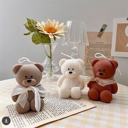 3D Toy Bear Silicone Mould Fondant Border Moulds Chocolate Mould Cake Deco Tools Baking Accessories Candle Making Kit 220611