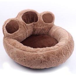 Pet Dog Cat Warm Bed Winter Lovely Dog Bed Soft Material Pet Nest Cute Paw Kennel For Cat Puppy Sofa Beds For Dogs Accessories 201119