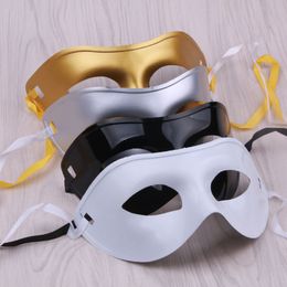 500pcs FEDEX DHL Men's Ball Mask Fancy Dress Up Party Venetian Masquerade Masks Plastic Half Face Black White Gold Silver Color