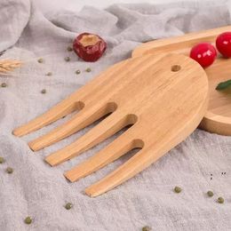 Bamboo Salad Claws Tools Shredding Handling Carving Food Salad Shovel Fork for Mixing Servers Friendly Quality P0721