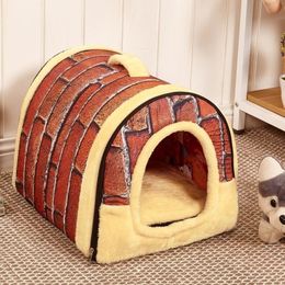 Dog House Kennel Nest With Mat Foldable Pet Dog Bed Cat For Small Medium Dogs Travel Bag Product Y200330